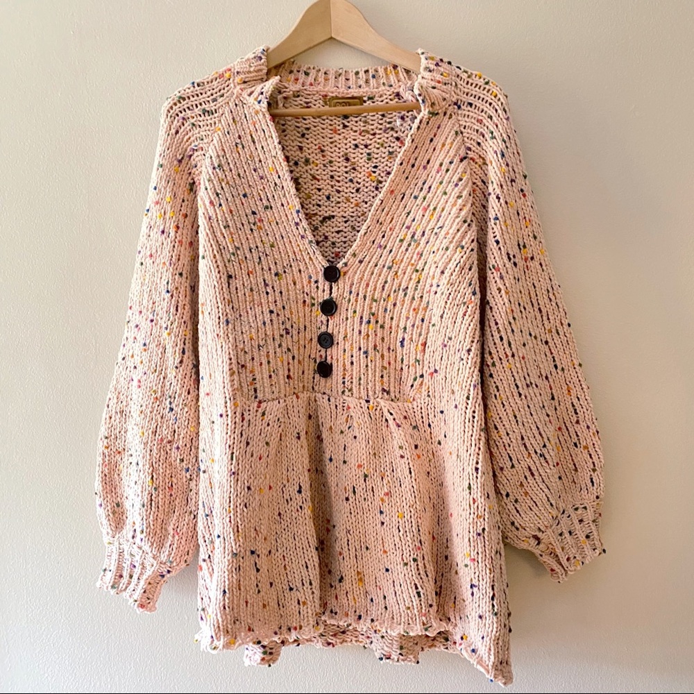 POL Pink Confetti Chenille Sweater